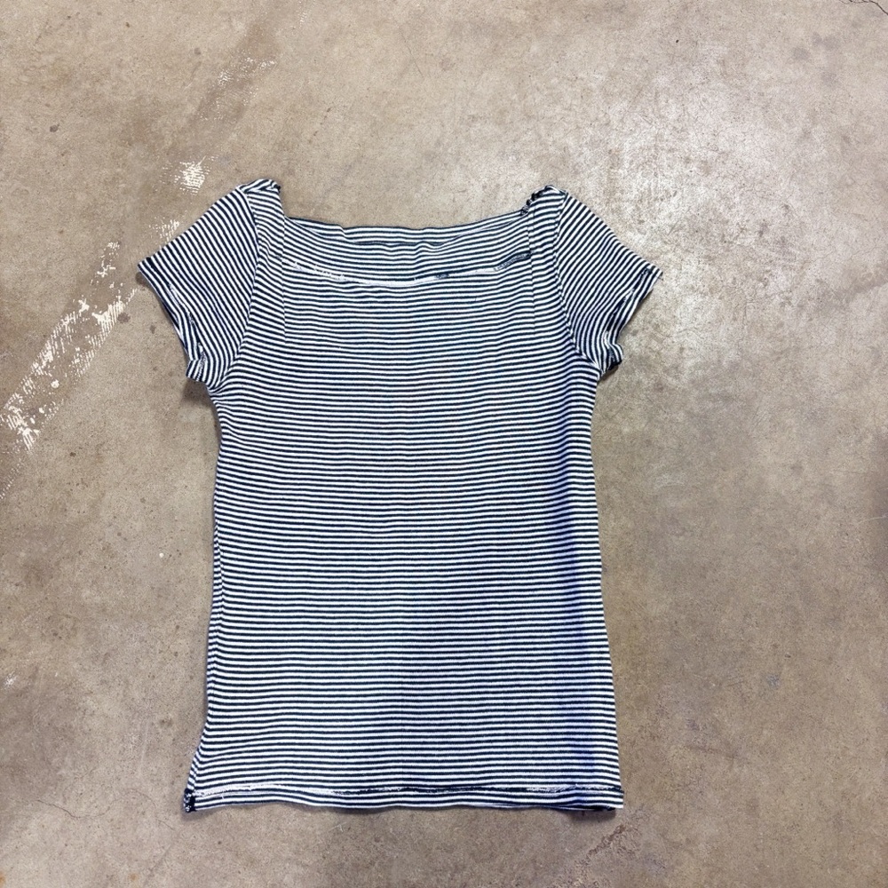 Free People blue striped boatneck top size medium-large